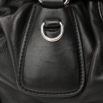 Prada Cervo Antik Easy A Foldover Pushlock Flap Satchel Black 12 of 18