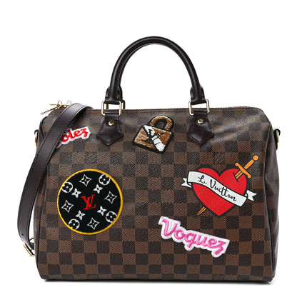 Louis Vuitton Damier Ebene Patches Speedy Bandouliere 30 1 of 11