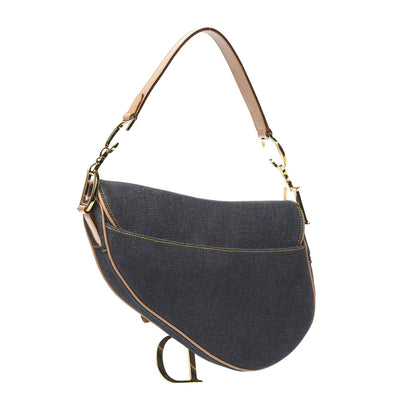 Christian Dior Denim Calfskin Saddle Bag Blue 3 of 10