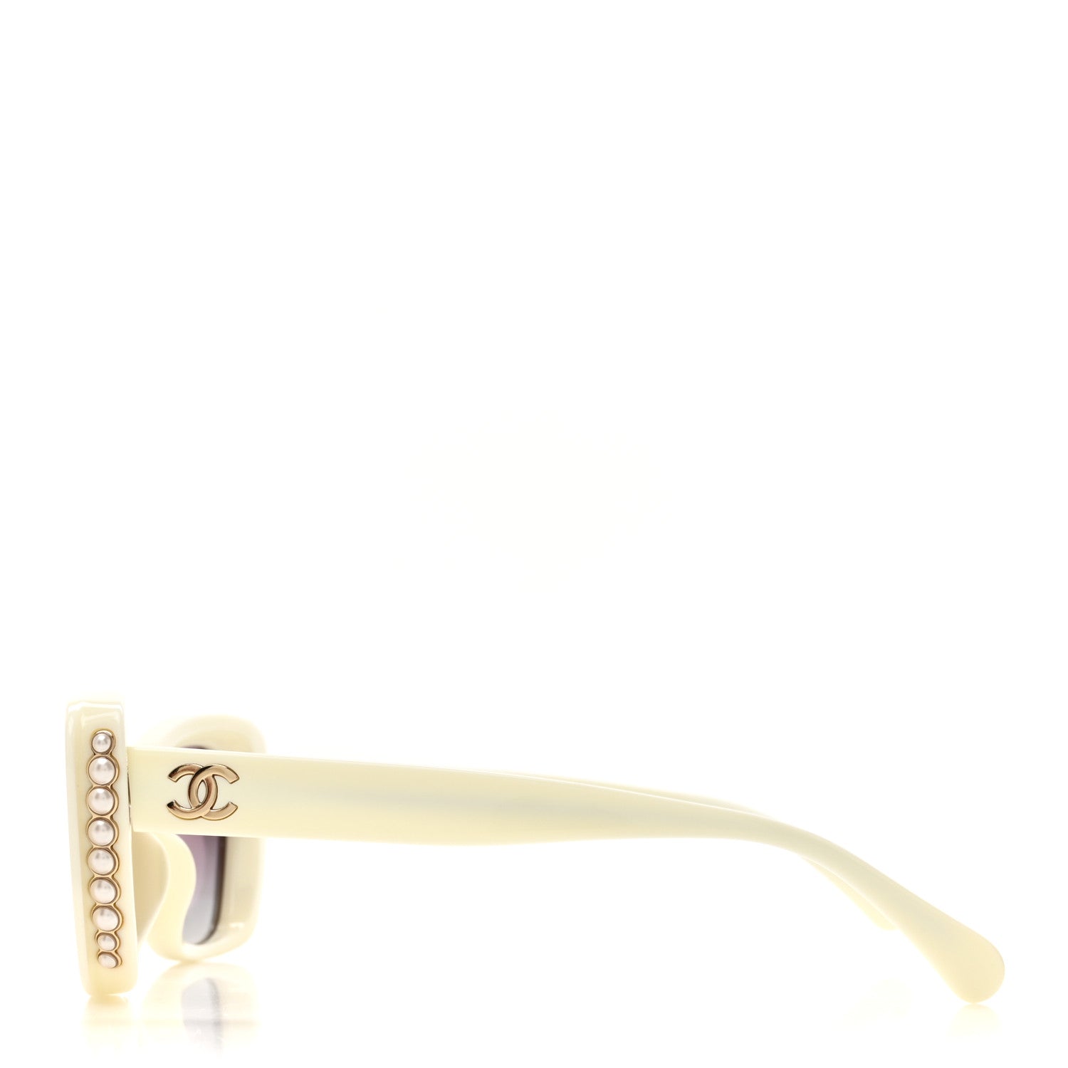 Chanel Acetate Pearl Cat Eye CC Sunglasses 5481-H White 3 of 7