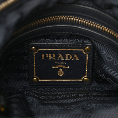 Prada Tessuto Nylon Soft Calf Pleated Hobo Bleu 6 of 12