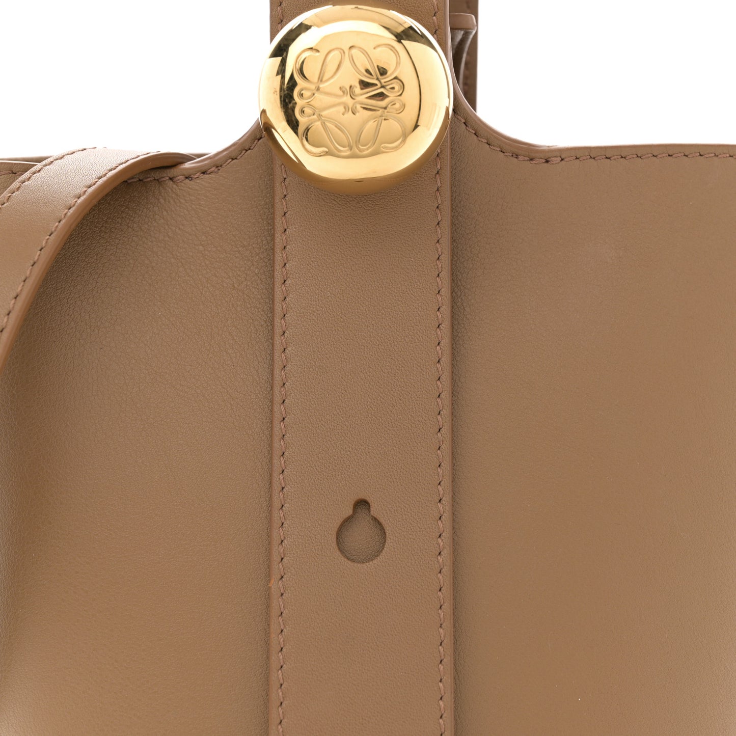 Smooth Calfskin Mini Pebble Bucket Bag Oak