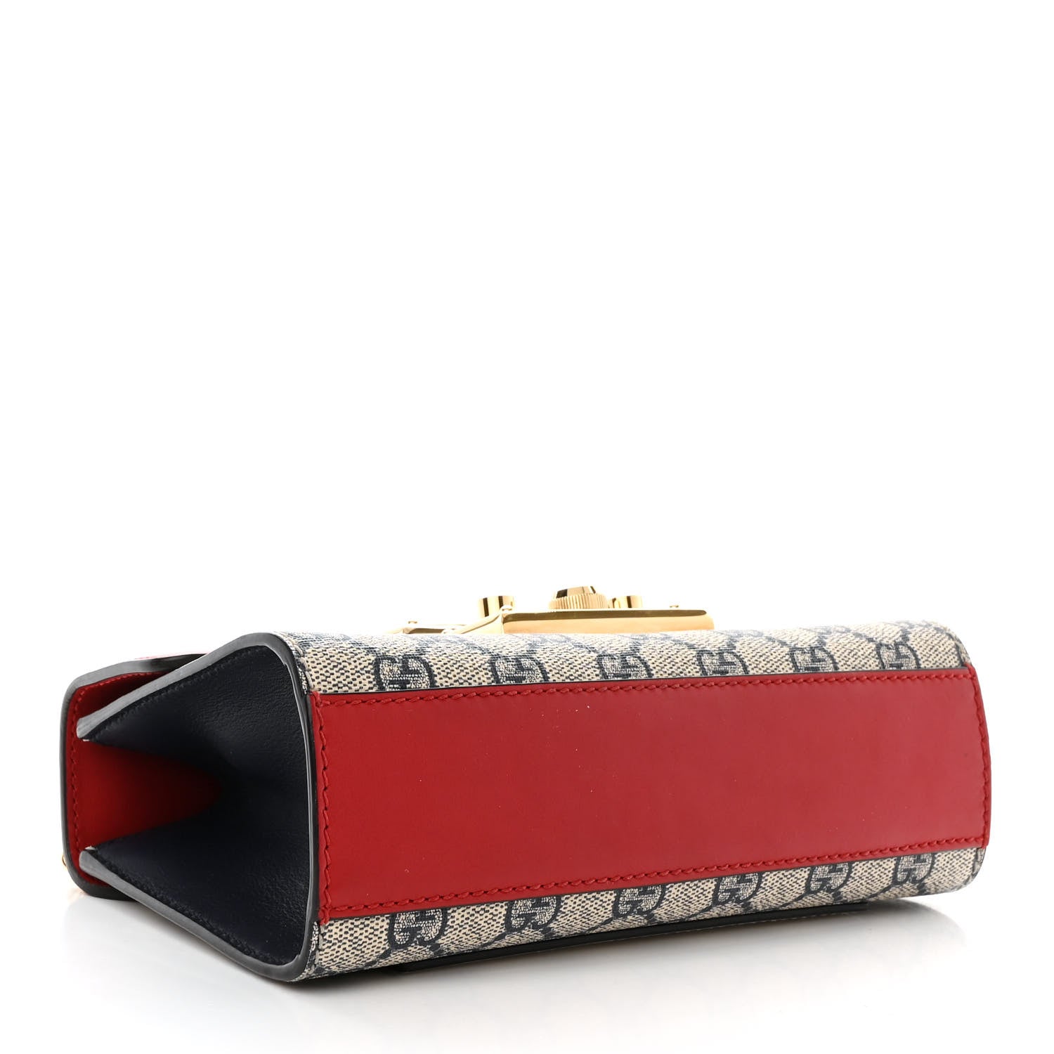 Gucci GG Supreme Monogram Moon Calfskin Small Padlock Shoulder Bag Beige Blue Hibiscus Red Mystic White 4 of 12