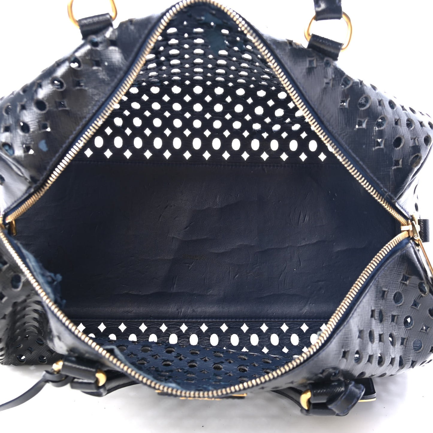 Saffiano Perforated Satchel Royal
