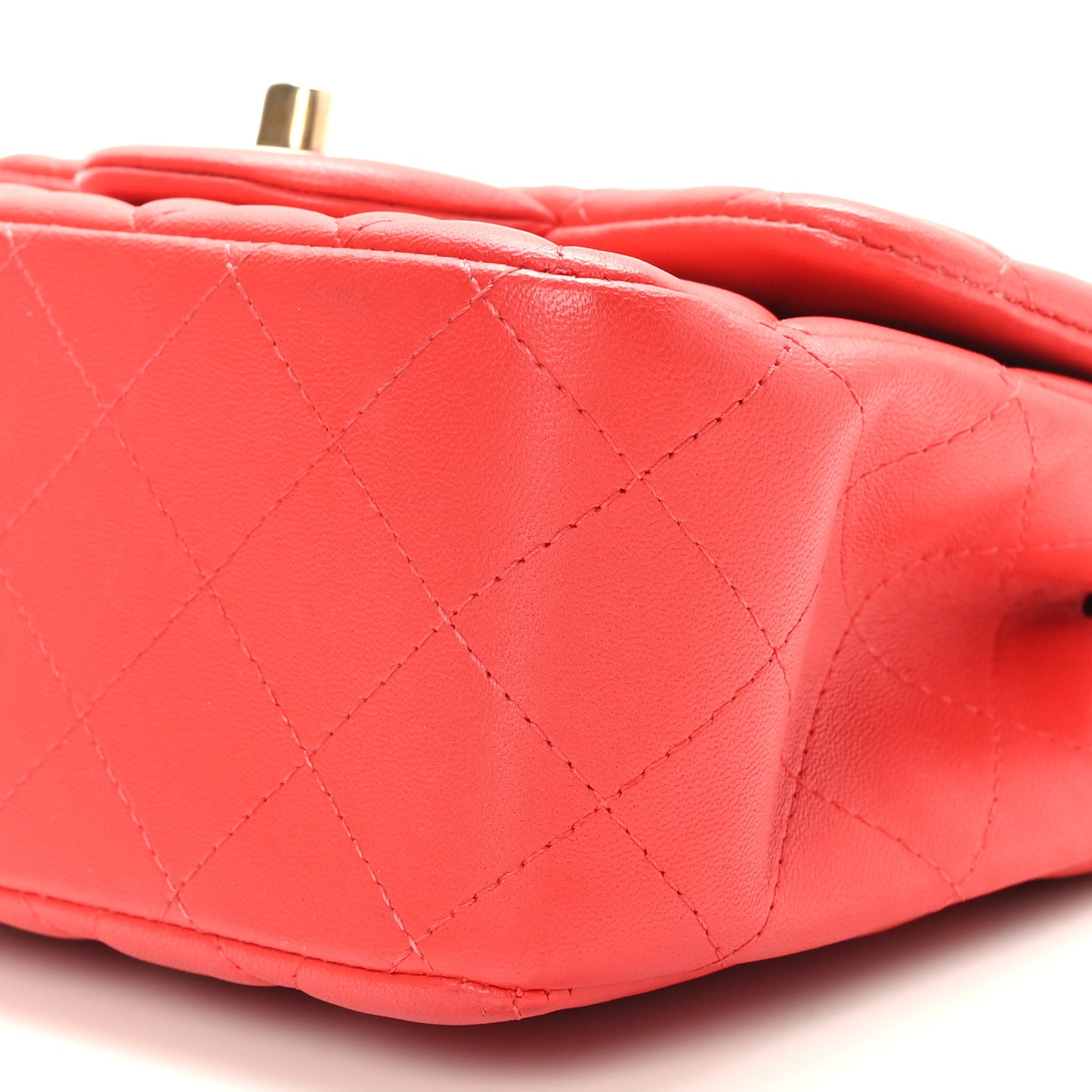 Lambskin Quilted Mini Square Flap Red