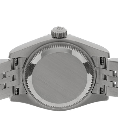 Rolex Stainless Steel 18K White Gold 26mm Oyster Perpetual Datejust Watch Black Roman 179174 4 of 5
