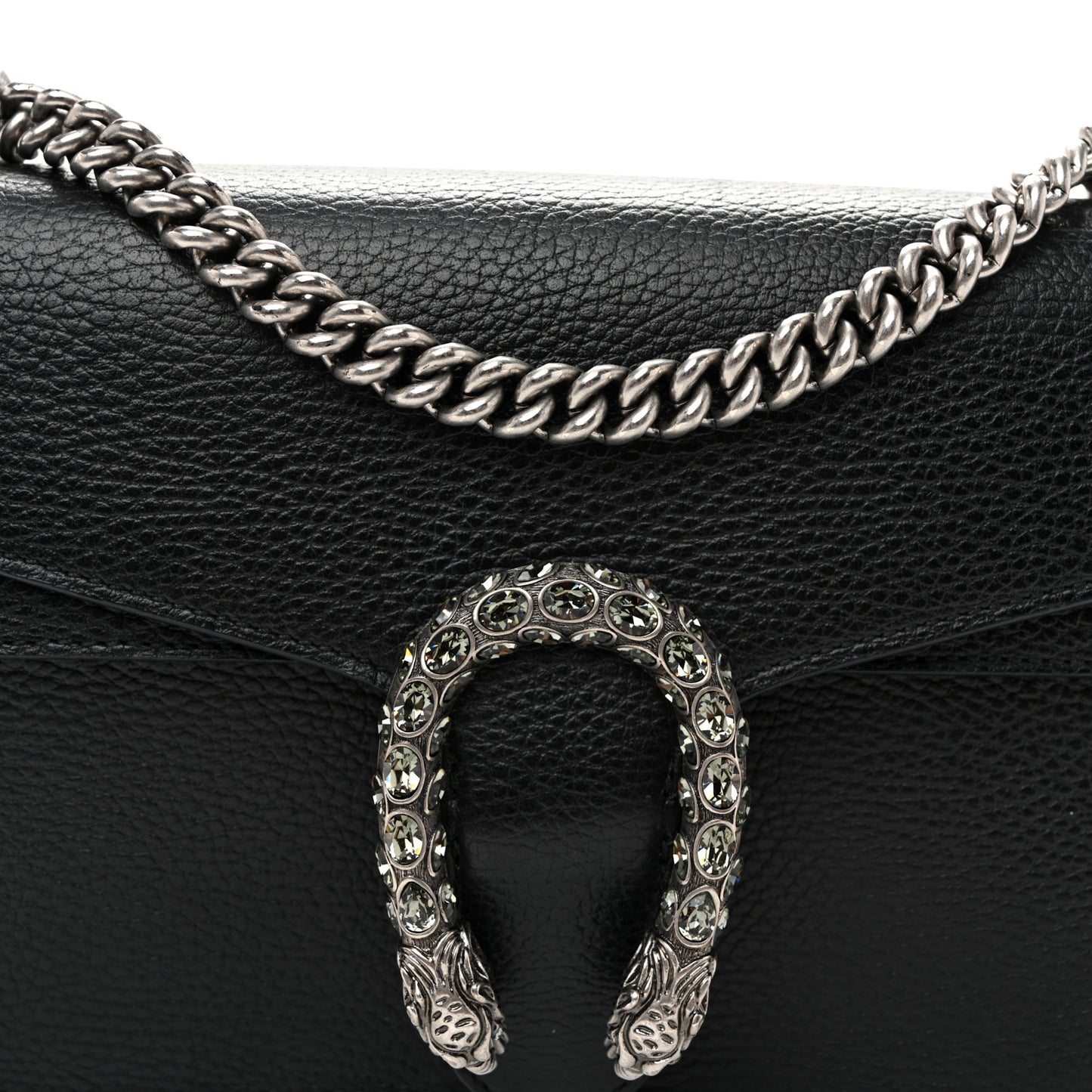 Pebbled Calfskin Small Dionysus Shoulder Bag Black