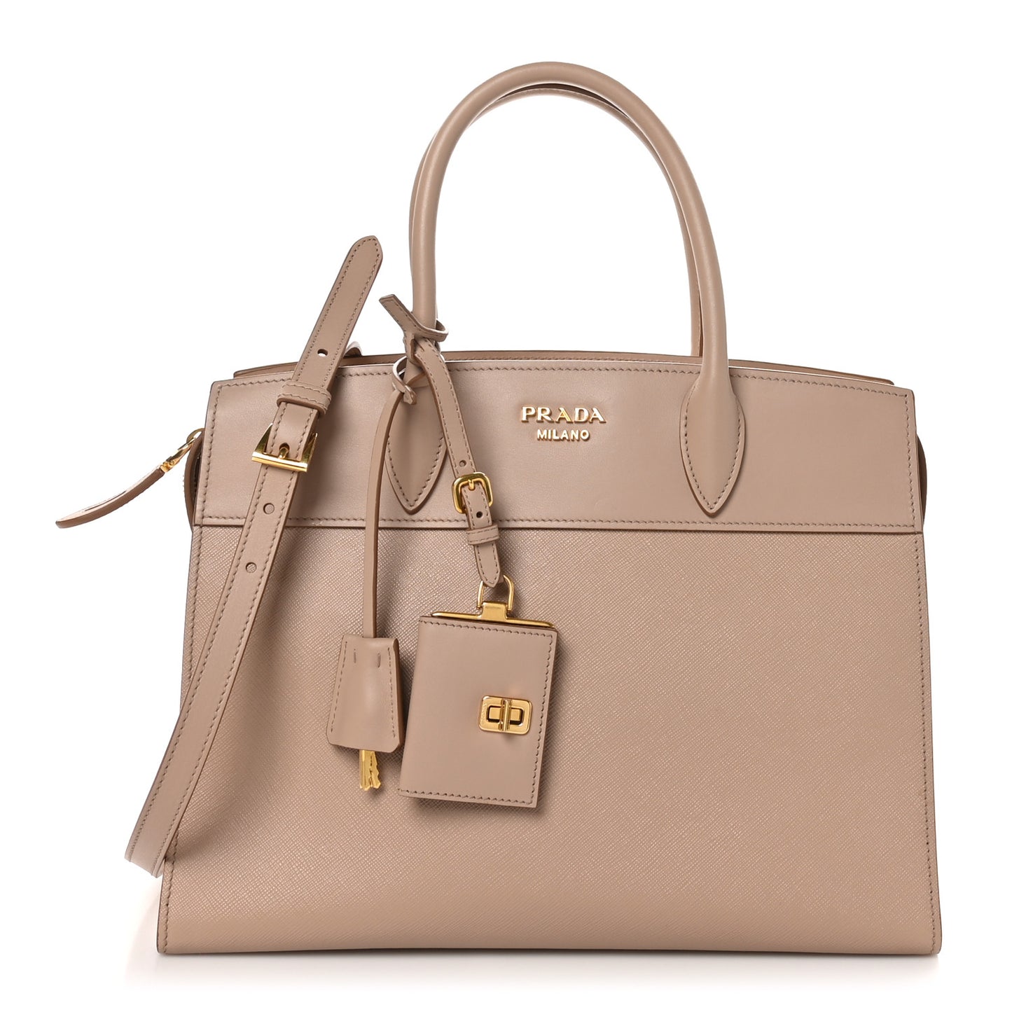 Saffiano City Calfskin Medium Esplanade Cammeo