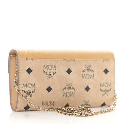 MCM Visetos Calfskin Large Patricia Wallet On Chain Beige 2 of 10
