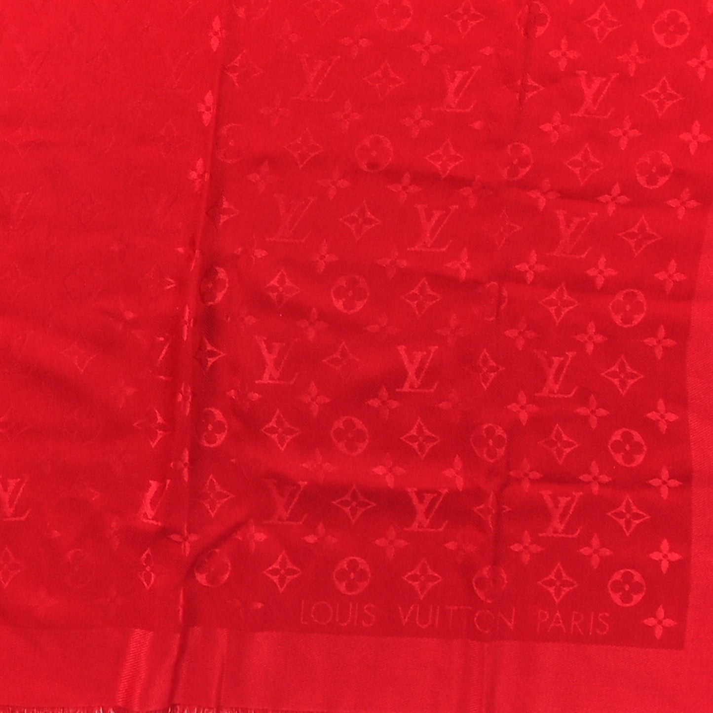 Silk Wool Monogram Shawl Pomme D'Amour