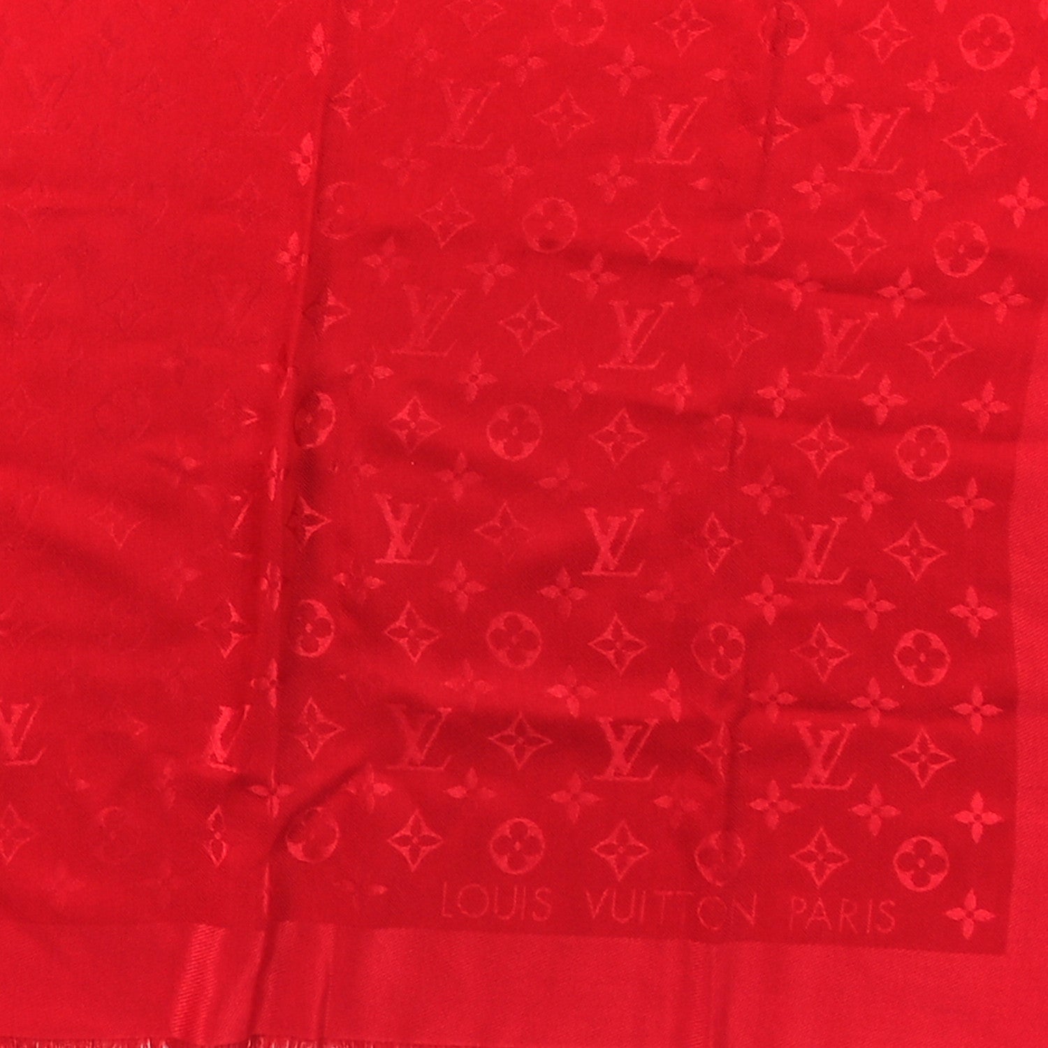 Louis Vuitton Silk Wool Monogram Shawl Pomme D'Amour 2 of 3