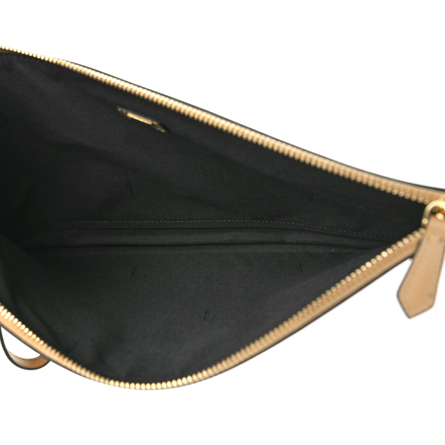 Vitello King Logo Embossed Large Flat Pouch Miele Scuro