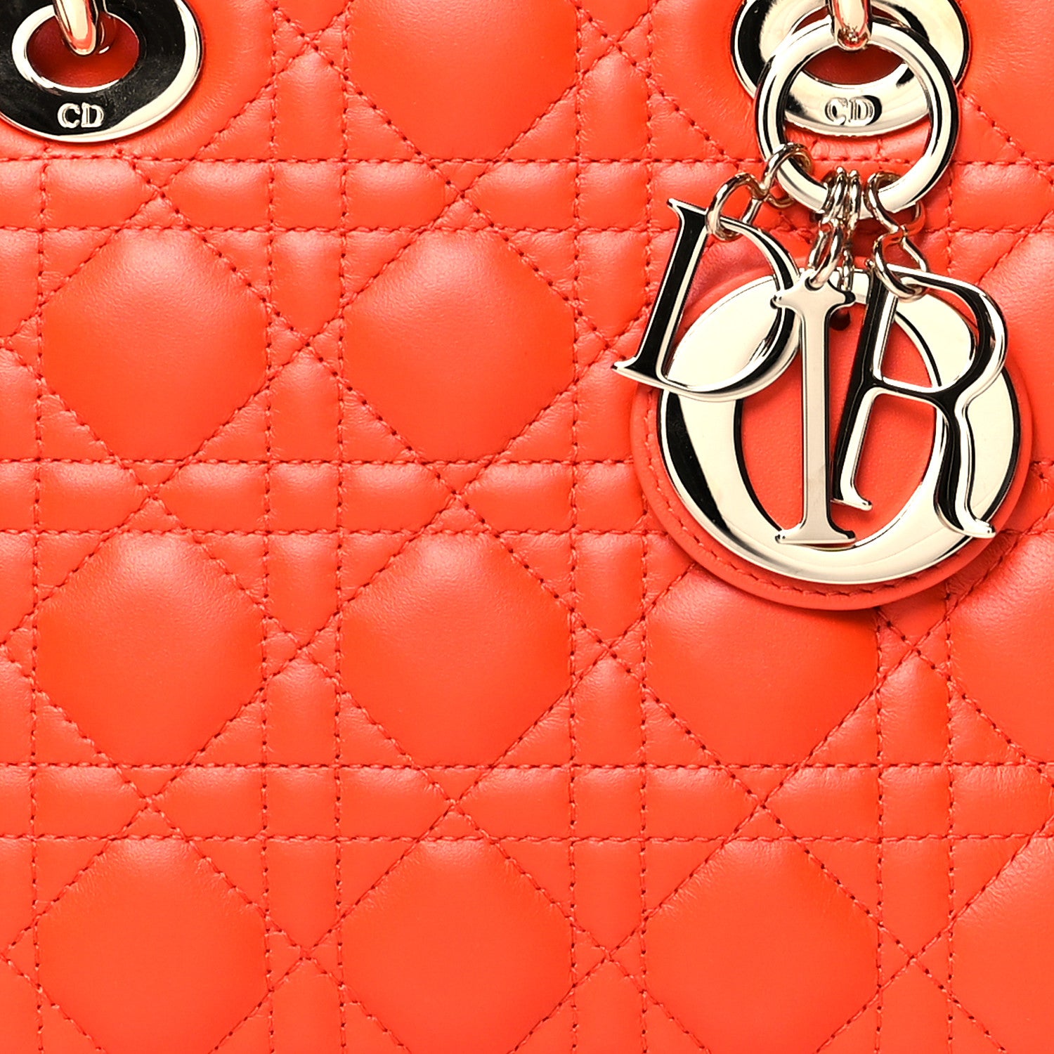 Christian Dior Lambskin Cannage Small My ABCDior Lady Dior Orange 6 of 8