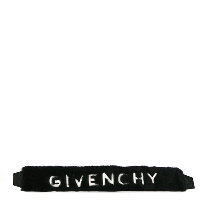 Givenchy Faux Fur Logo Bag Strap Black 2 of 7