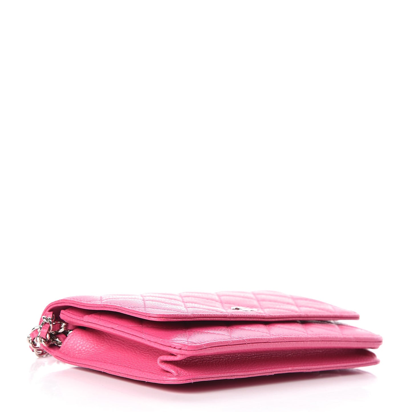 Caviar Quilted Wallet on Chain WOC Pink
