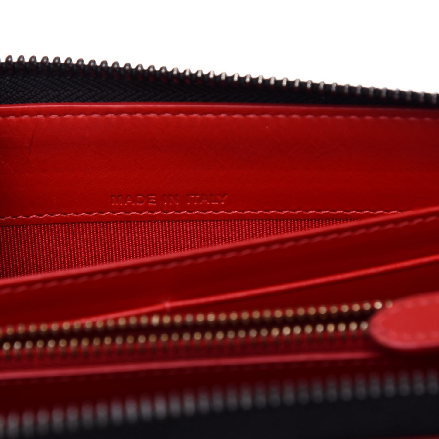 Calfskin Panettone Spiked Zip Around Wallet Black