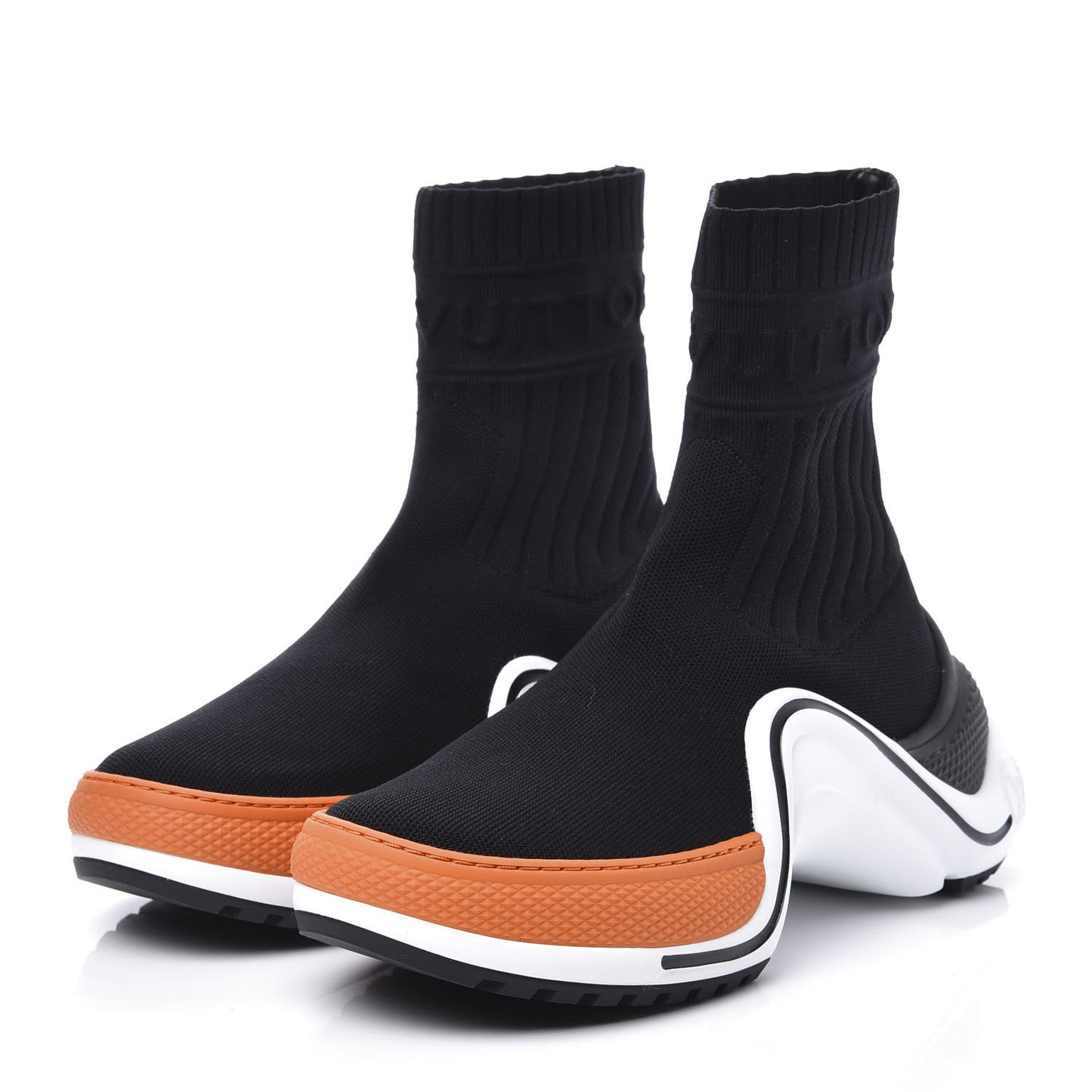 Stretch Textile LV Archlight Sneaker Boots 35.5 Black Orange