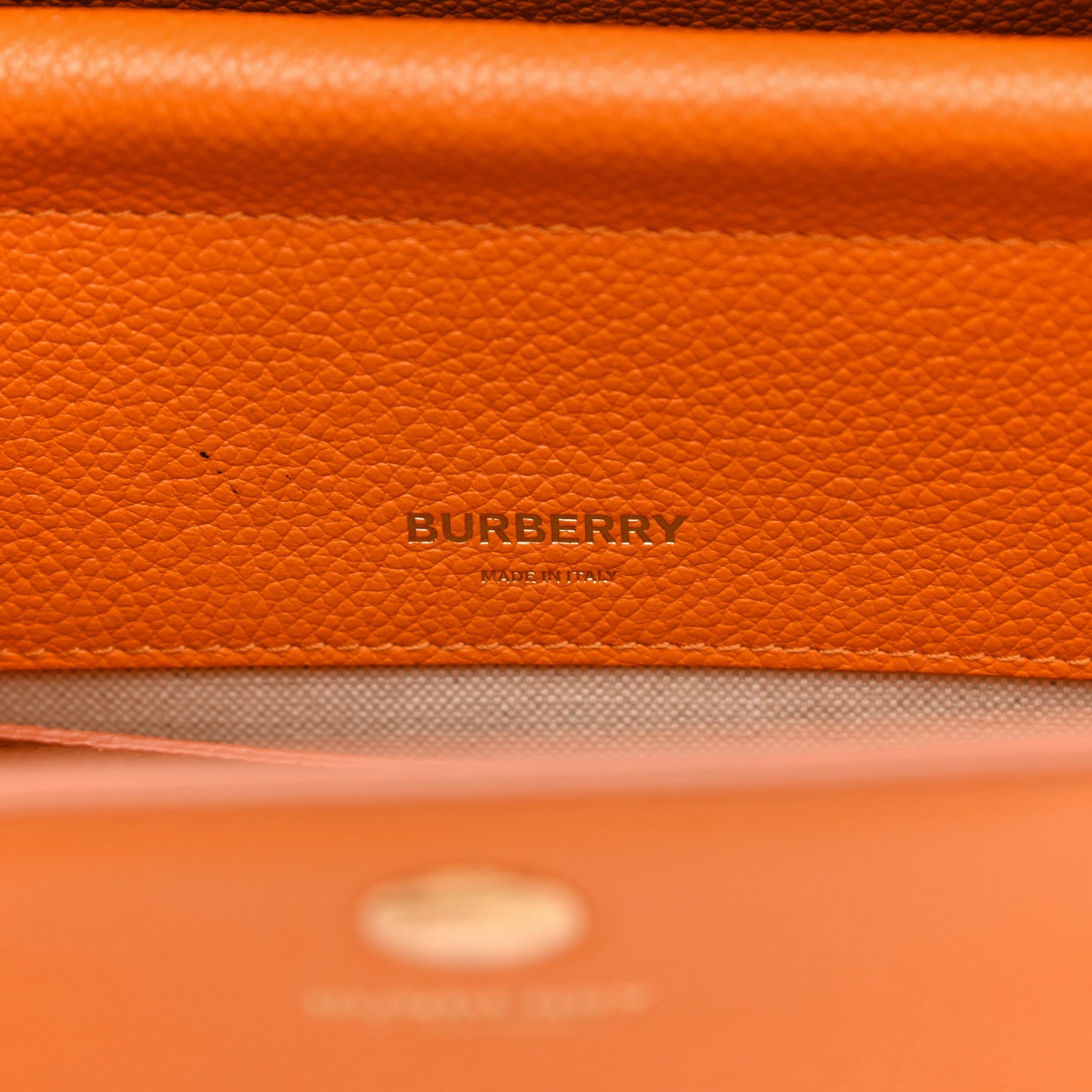 Burberry Grainy Calfskin Mini Title Bag Orange 6 of 10