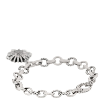 David Yurman Sterling Silver Diamond 20mm Starburst Charm Bracelet 2 of 3