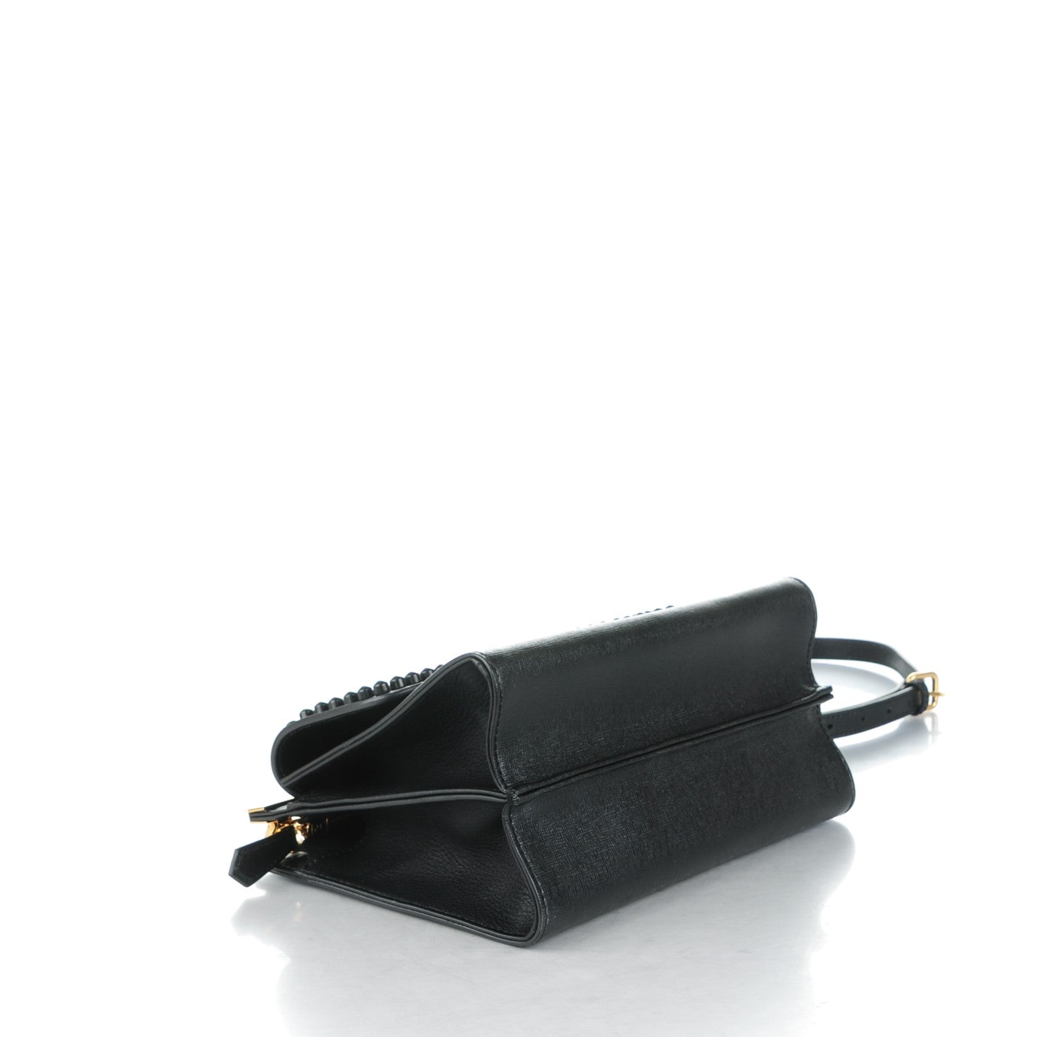 Fendi Vitello Elite Studded Monster Mini Demi Jour Shoulder Bag Black 4 of 8