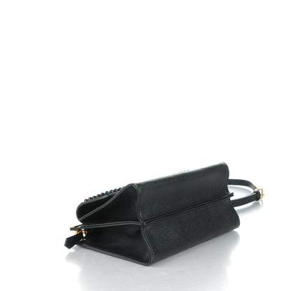Fendi Vitello Elite Studded Monster Mini Demi Jour Shoulder Bag Black 4 of 8