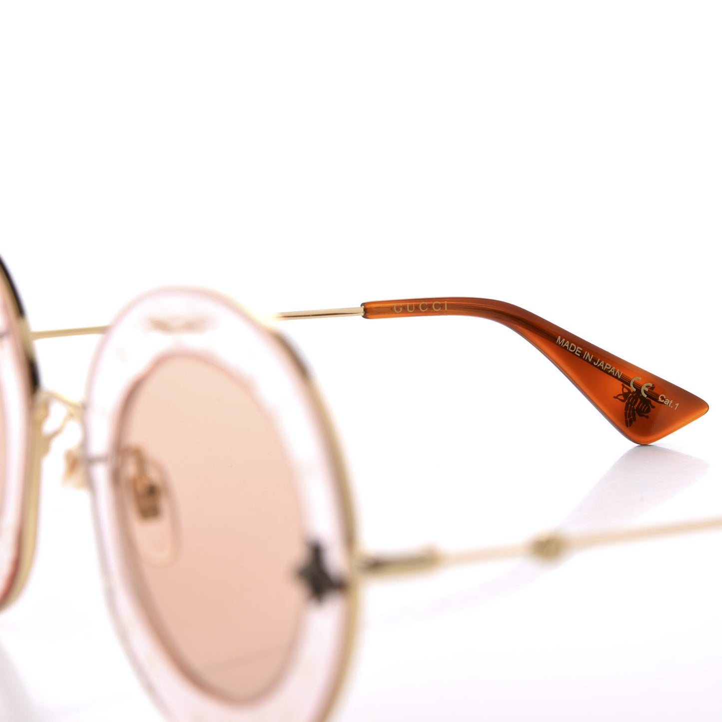 Metal L'Aveugle Par Amour Round Frame Sunglasses GG0113S Light Pink