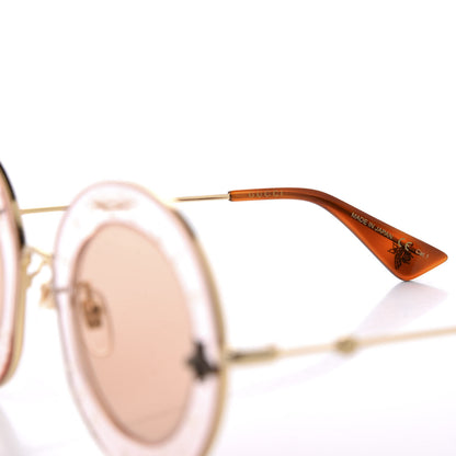 Gucci Metal L'Aveugle Par Amour Round Frame Sunglasses GG0113S Light Pink 5 of 8