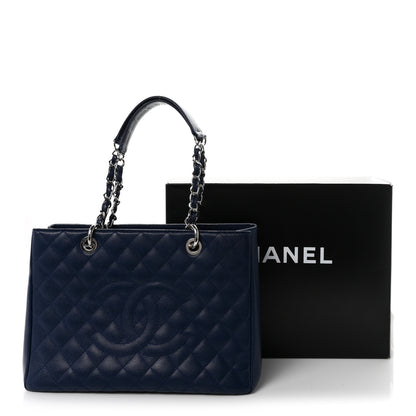 Chanel Caviar Quilted Grand Shopping Tote GST Dark Navy Blue 11 of 11