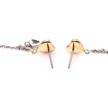 Tiffany 18K Yellow Gold White Gold Multi Heart Drop Earrings 5 of 8