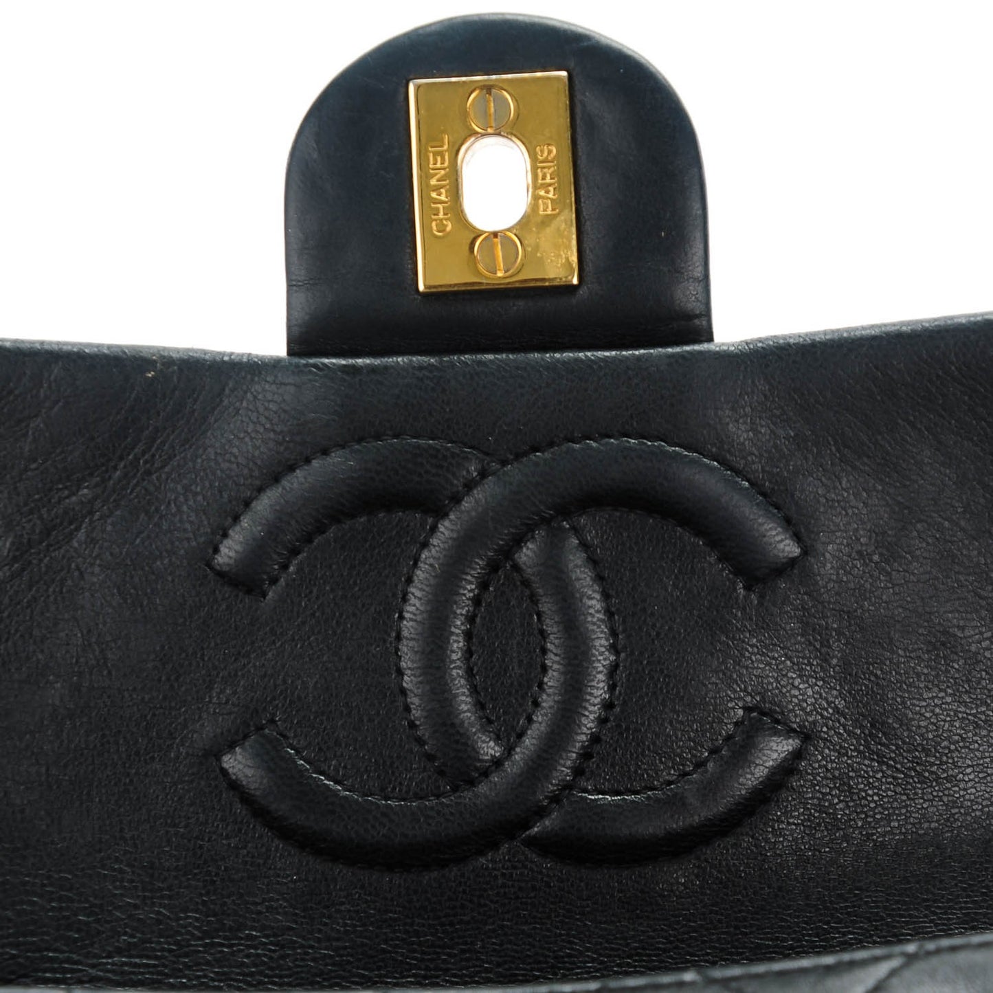 Lambskin Quilted Mini Square Flap Black