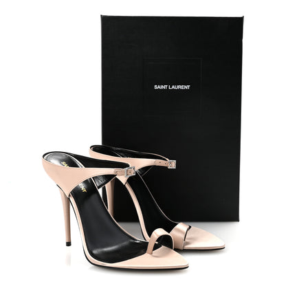 Saint Laurent Crepe Satin Dive 110 Mule Sandals 38.5 38.5 Genuine Nude 10 of 10