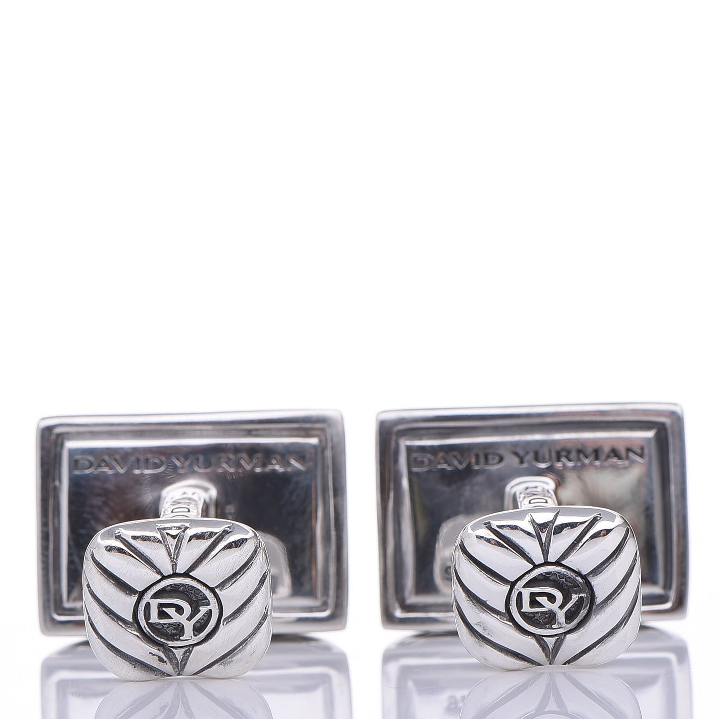 Sterling Silver Black Diamond Chevron Cufflinks