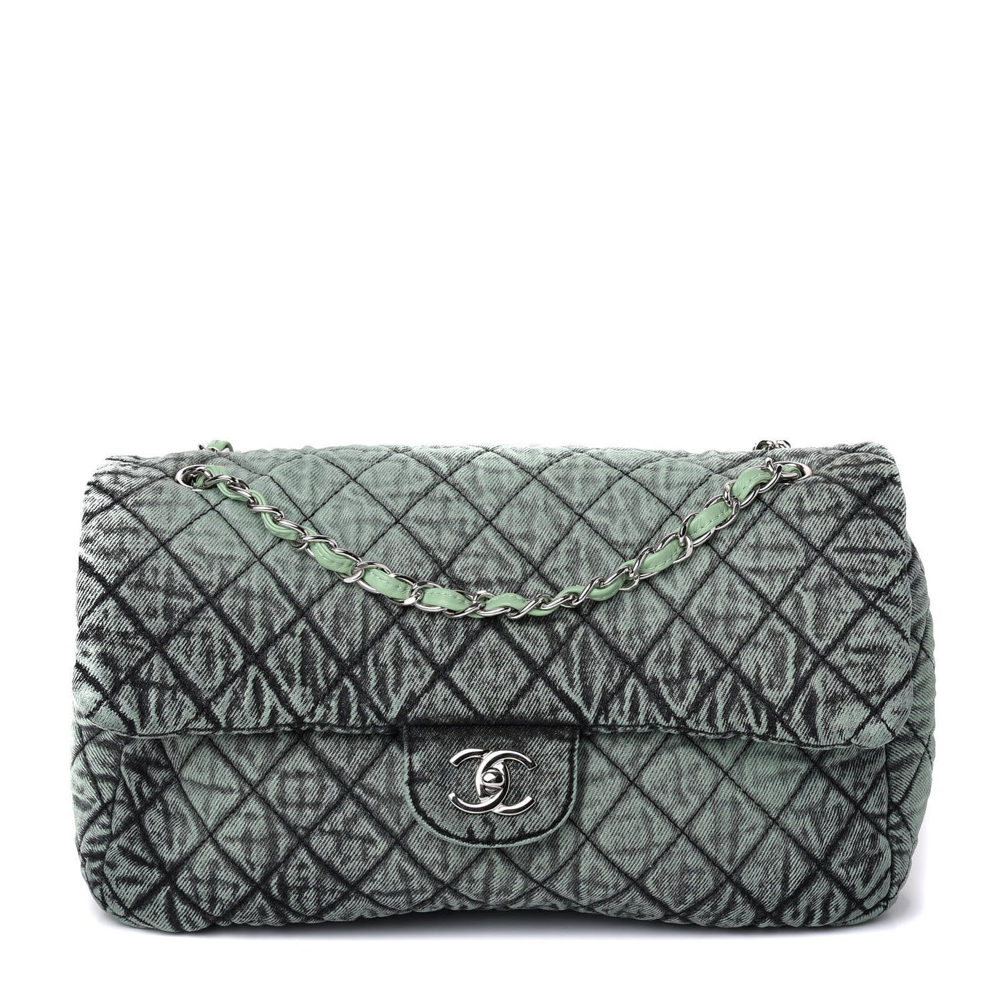 Denim Quilted Denimpression Flap Green Black