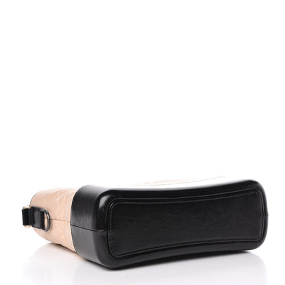 Chanel Aged Calfskin Quilted Medium Gabrielle Hobo Beige Black 4 of 11