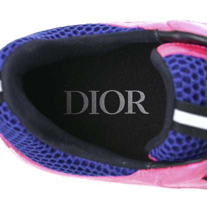 Christian Dior Technical Mesh Calfskin Crocodile Embossed Mens B22 Sneakers 44 White Pink Blue 7 of 9