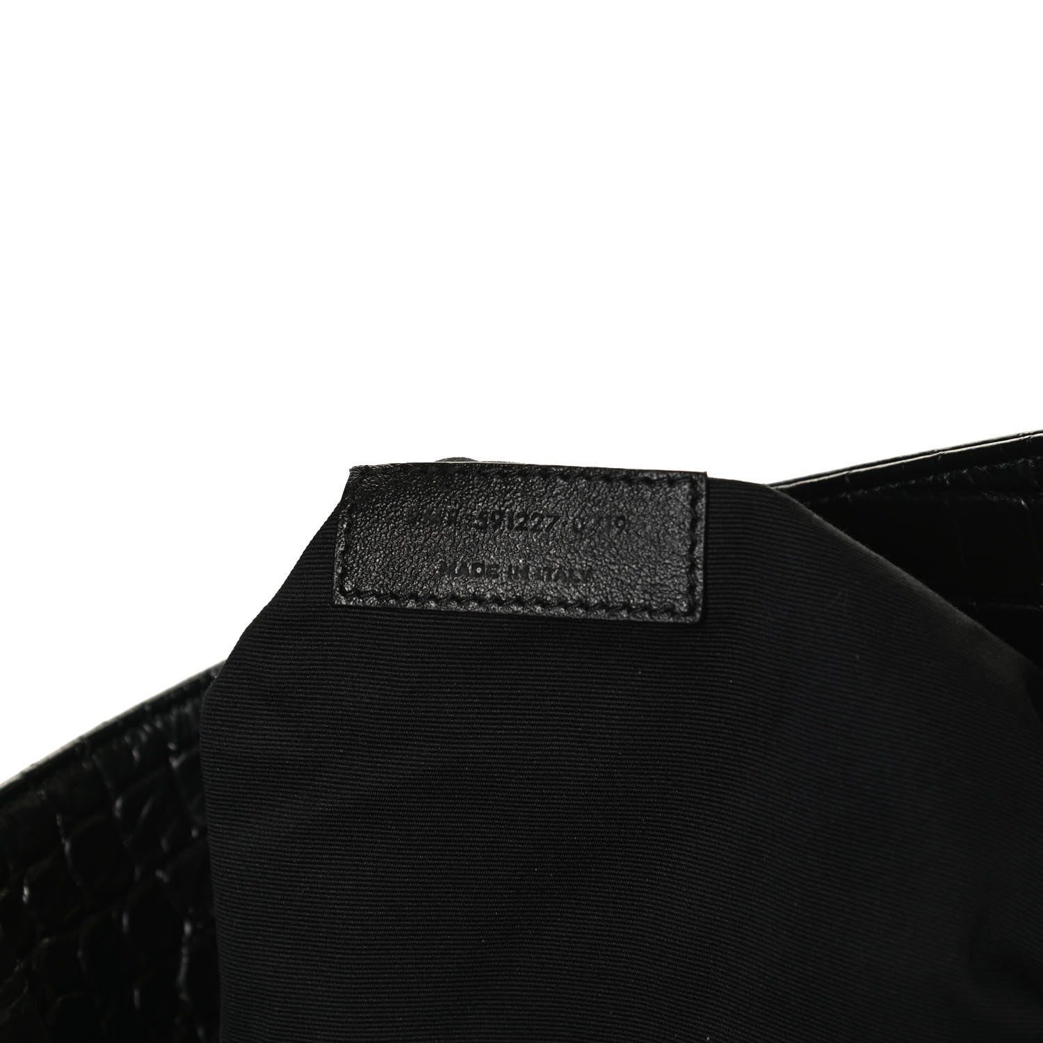 Saint Laurent Calfskin Crocodile Embossed Monogram Large Niki Shopping Bag Black 7 of 13