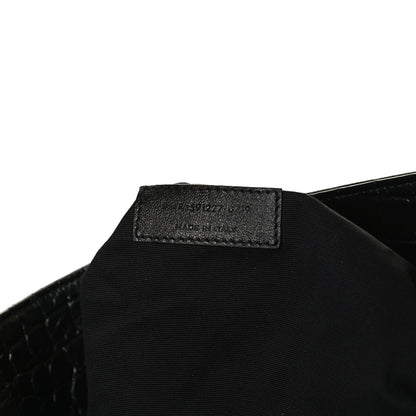 Saint Laurent Calfskin Crocodile Embossed Monogram Large Niki Shopping Bag Black 7 of 13