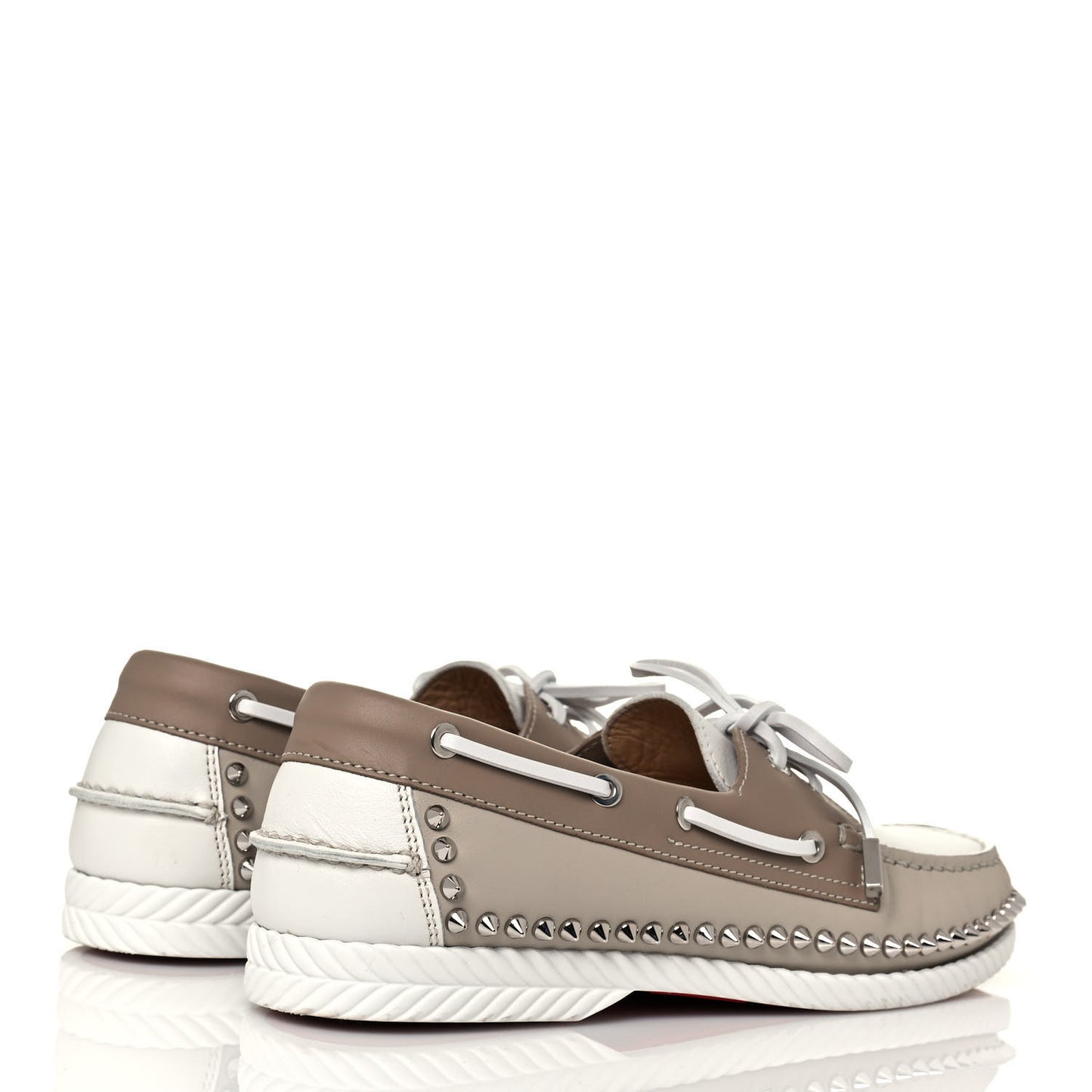 Calfskin Steckel Spike Flats 41.5 Colombe