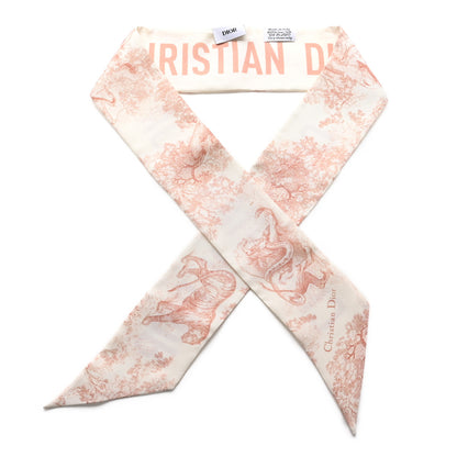 Christian Dior Silk Toile De Jouy Mitzah Scarf Pink 1 of 3