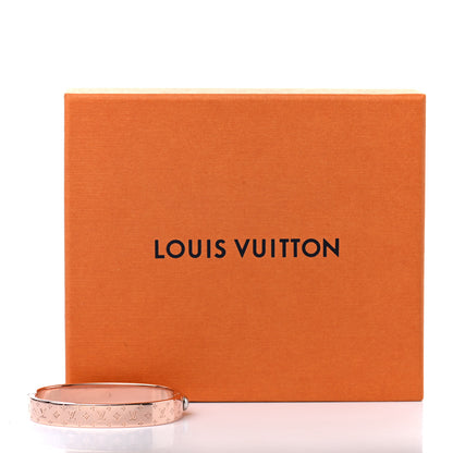 Louis Vuitton Brass Crystal Monogram Nanogram Strass Cuff S Pink Gold 7 of 7