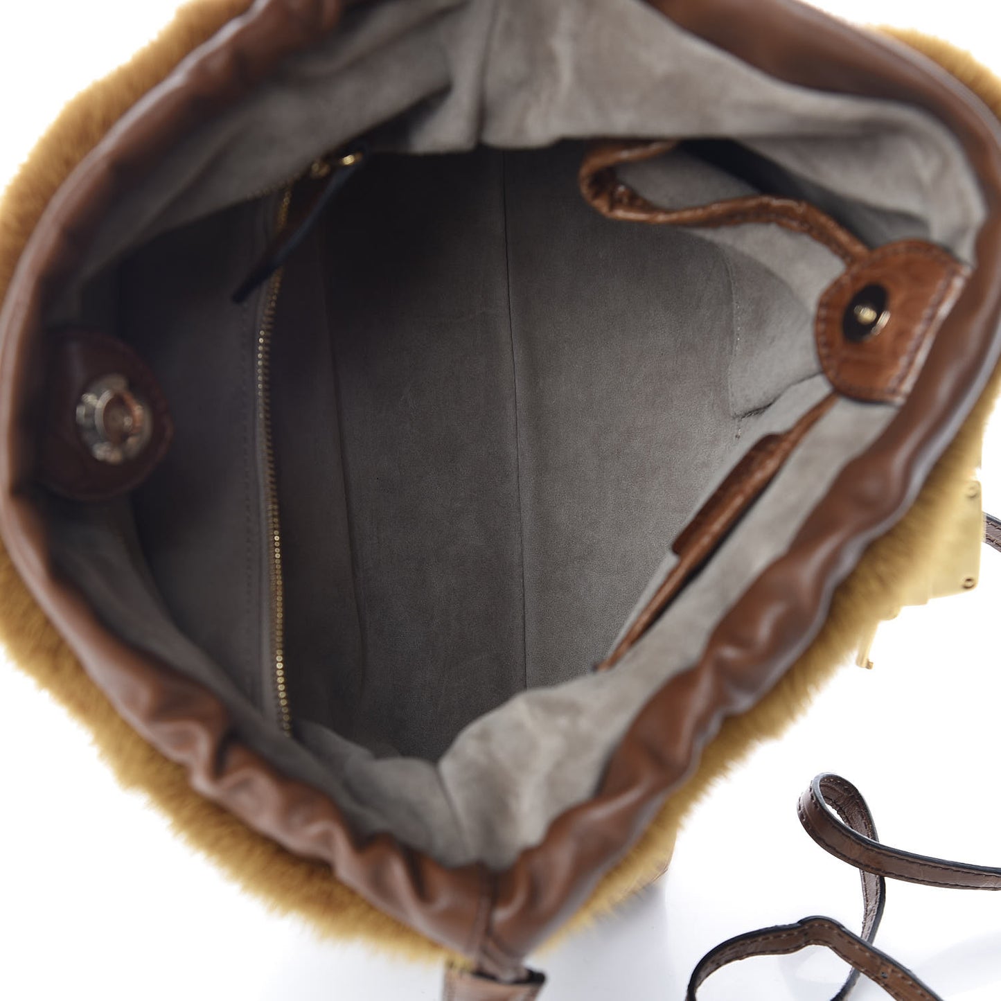 Alligator Mink Little Crush Bag Brown