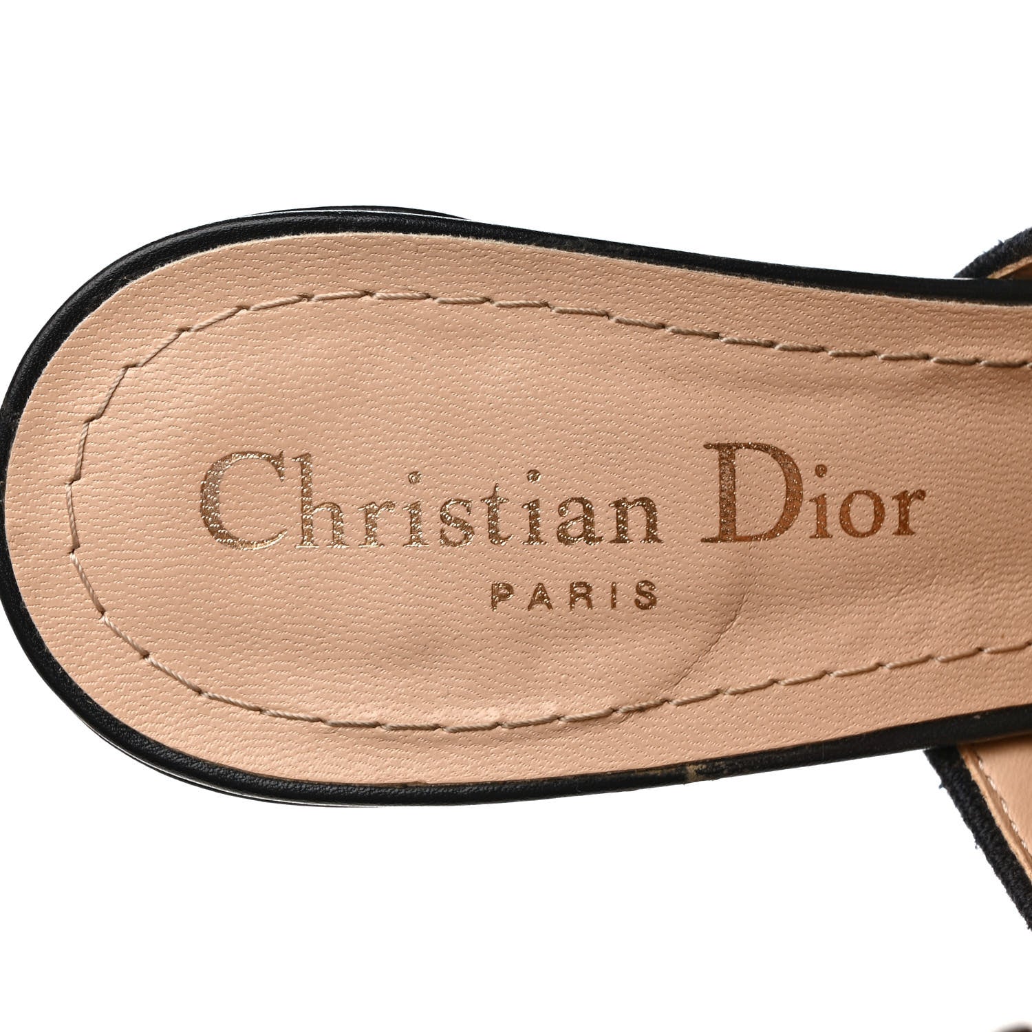 Christian Dior Cotton Embroidered Dway 85mm Slide Sandals 36 Deep Blue 7 of 8