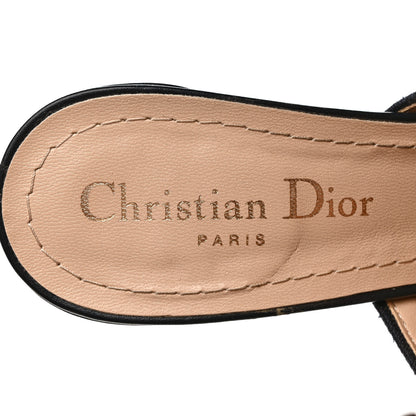 Christian Dior Cotton Embroidered Dway 85mm Slide Sandals 36 Deep Blue 7 of 8