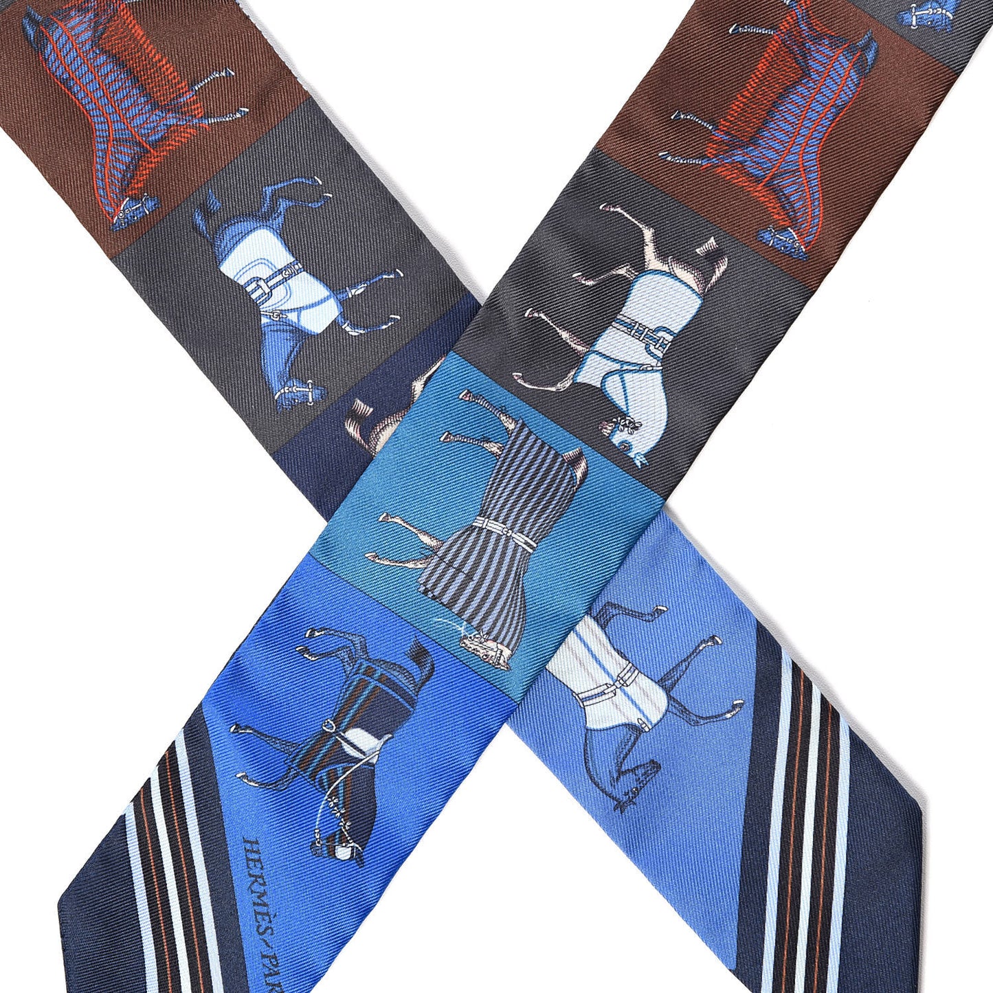Silk Couvertures Nouvelles Twilly Marine Noisette Ciel