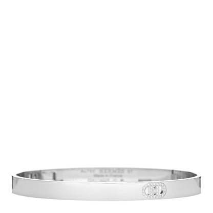 Hermes 18K White Gold Diamond PM H D'Ancre Bracelet ST 1 of 4