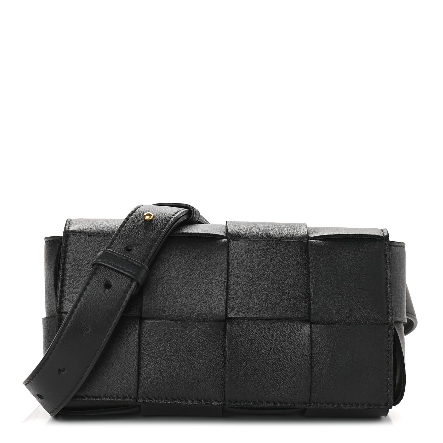 Nappa Maxi Intreccio The Belt Cassette Bag Black