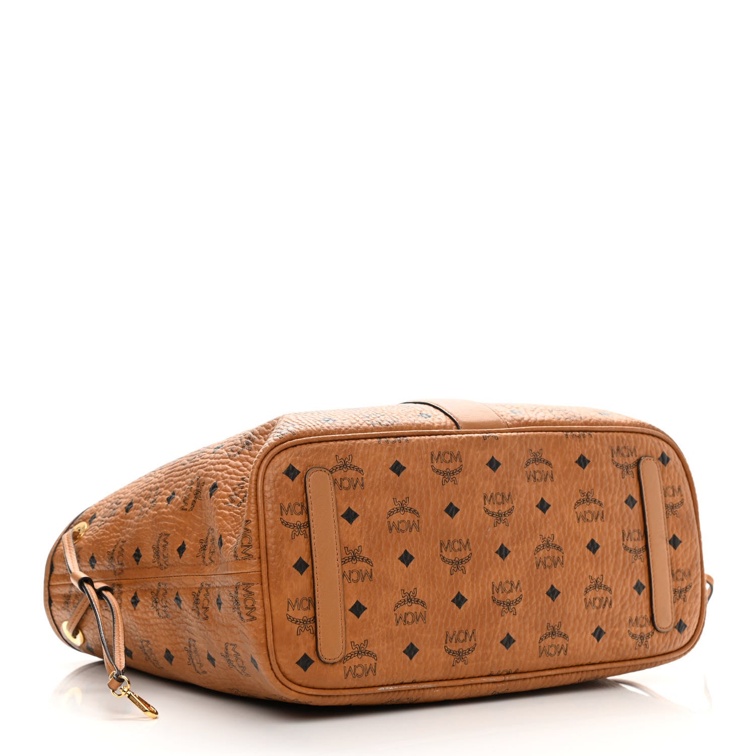 MCM Visetos Medium Liz Reversible Shopper Tote Cognac 7 of 17