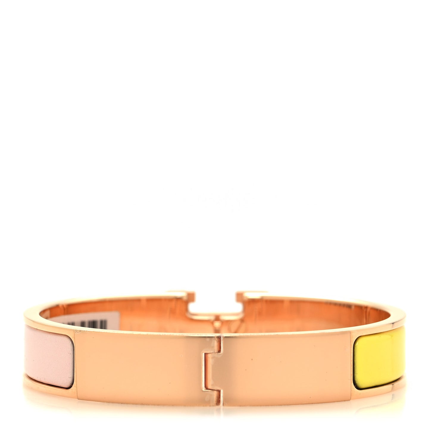 Enamel Narrow Clic Clac H Fusion Bracelet PM Rose Candeur Jaune Tennis