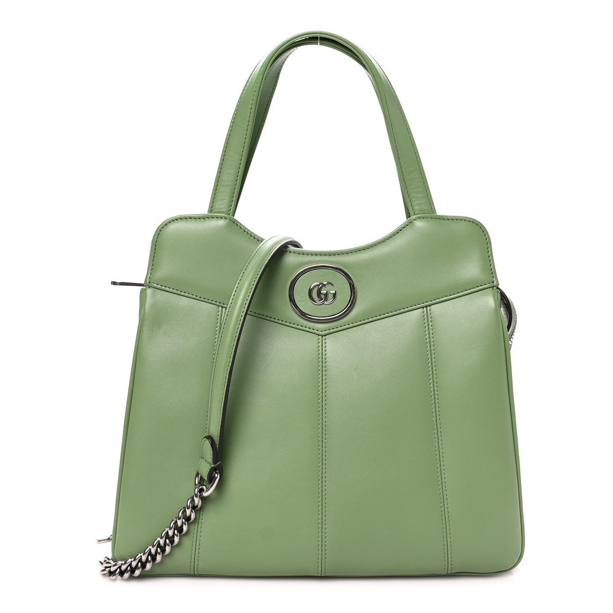 Gucci Senna Calfskin Petite GG Small Tote Bag Green Soil Grass 1 of 10