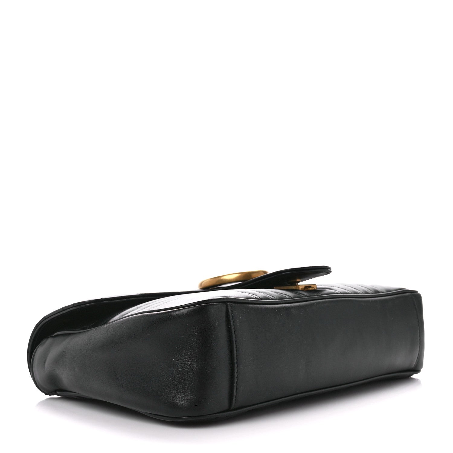 Gucci Calfskin Matelasse Medium GG Marmont Shoulder Bag Black 4 of 11